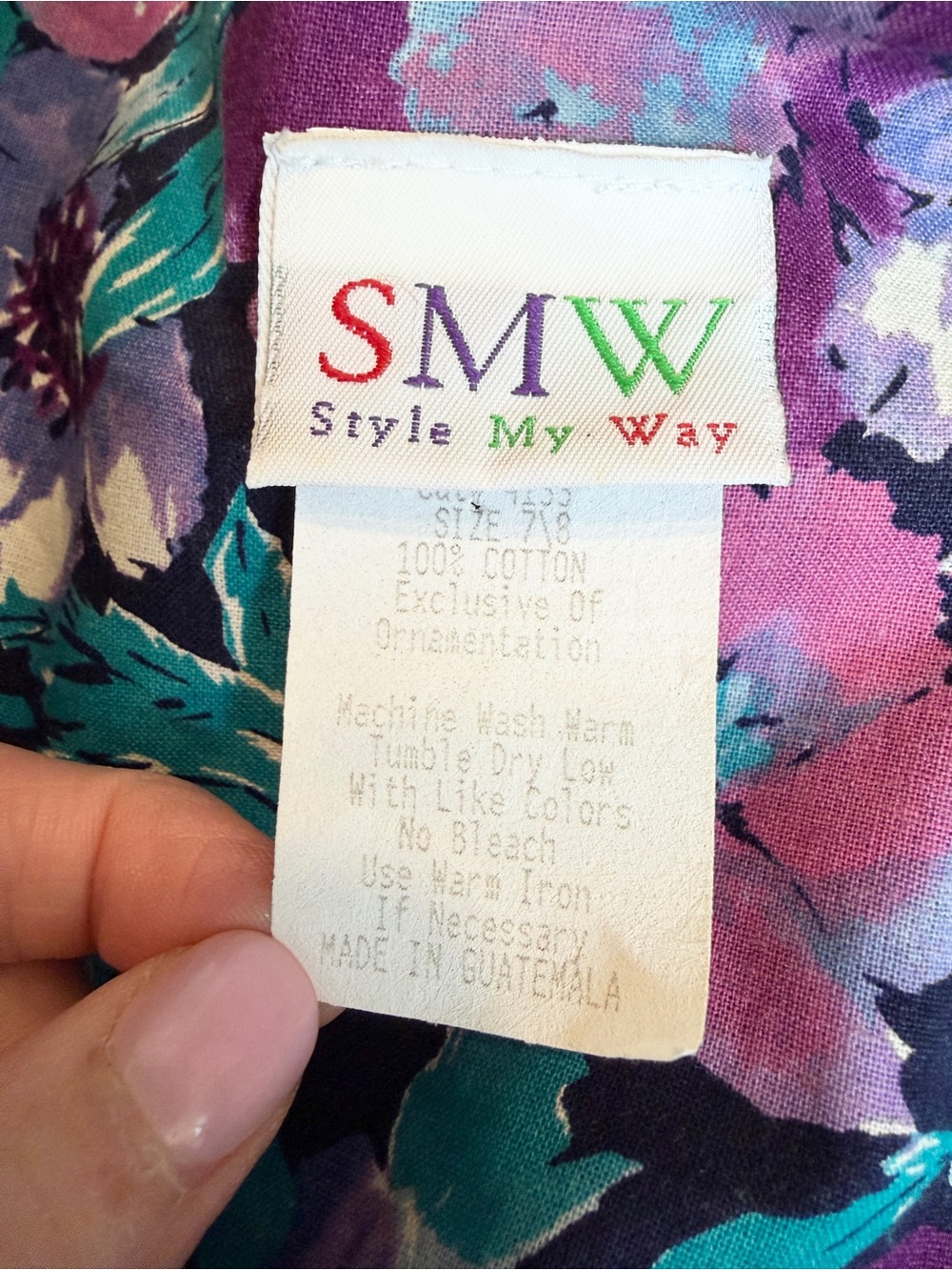 Vintage Style My Way Floral Dress 80’s 90’s Saved by the Bell SMW Puff Sleeve - Picture 5 of 8